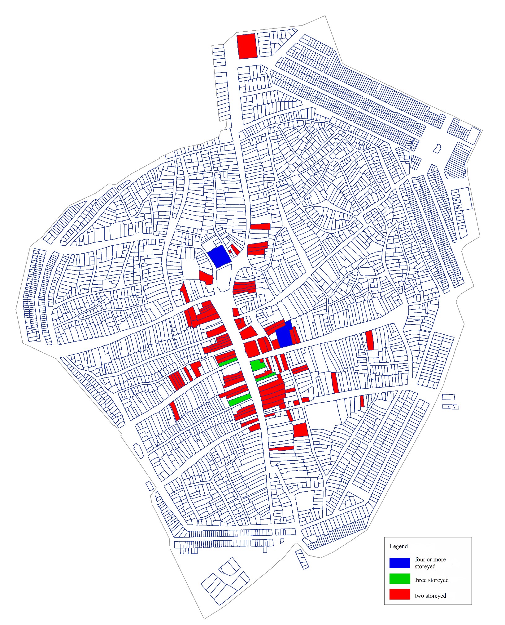 Ground-level and multi-level buildings in Debrecen, 1870