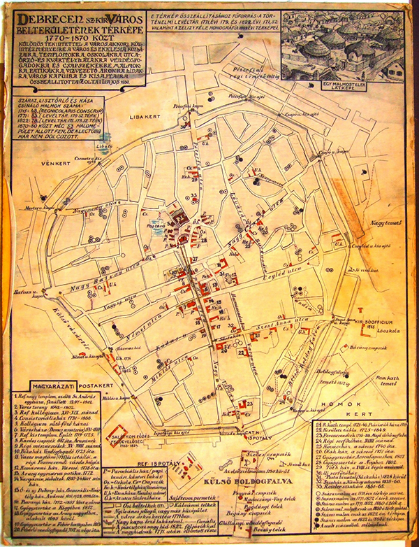 Zoltai Lajos rekonstrukciója Debrecen belterületének alakulásáról 1770–1870 között