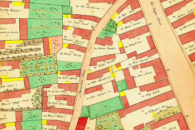 Debrecen 1870, térkép részlet