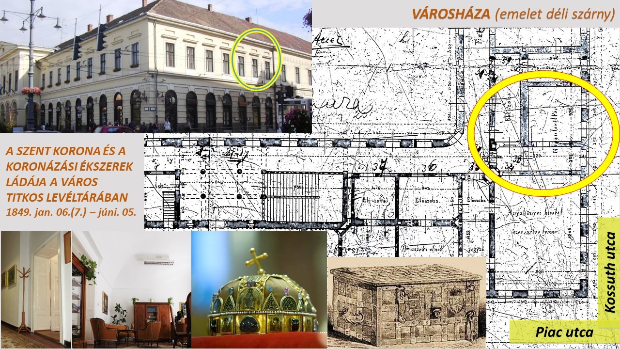 A Szent Korona rejteke a Városházán 1849. első felében