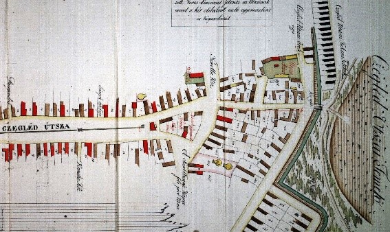 A templom építési helyén házas ingatlanok voltak 1814-ben