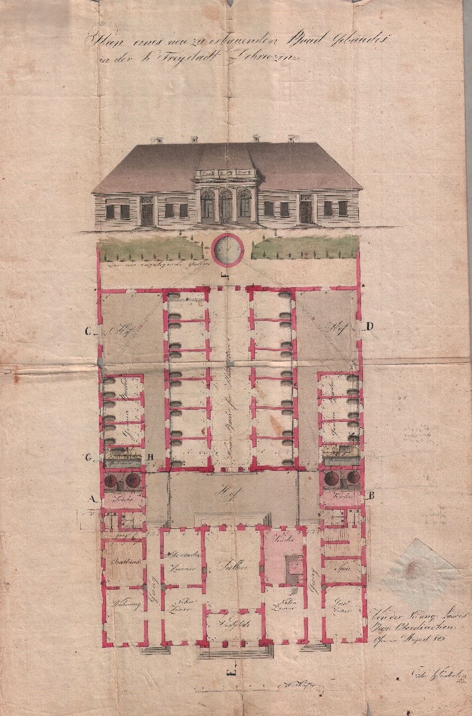 A fürdőház tervrajza (1823)
