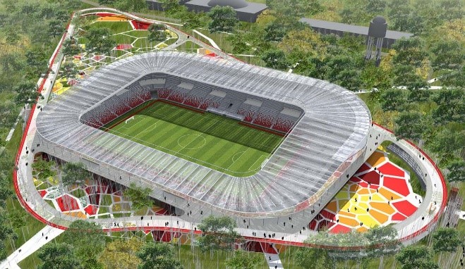 Az új Nagyerdei Stadion látványterve