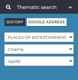 thematic search menu